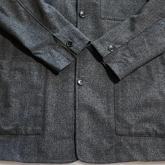 Men's Pronto Uomo Wool Coat, Gray/Black, Size Large, Pre-Owned - Picture 4 of 7